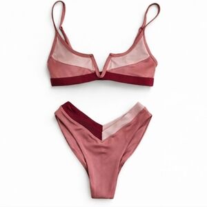 2 Piece OneOne Brand Mauve Metallic Bikini Size XS